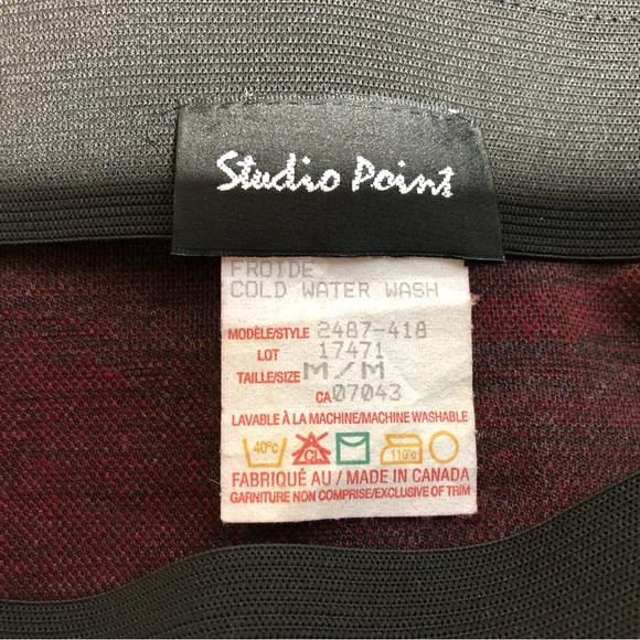 Studio Point Fitted Stretch Skirt, Sz M, Gray/Black/Maroon - Picture 10 of 12